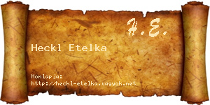 Heckl Etelka névjegykártya